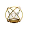 Fabricante Nórdico Criativo Arte em Ferro Dourado Suporte de Vela Perfumada Decoração de Mesa Geométrico Metalizado Ornamento de Suporte de Vela