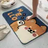 Alfombra de Piso de Baño de Felpa de Dibujos Animados para Uso Doméstico, Felpudo Engrosado Antideslizante para la Entrada de la Ducha, Felpudo Absorbente de Agua y Resistente a la Suciedad de Cachemira Artificial