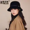 Nuevo Sombrero de Cubo Estilo Hepburn Francés para Mujer, Versátil Casual Otoño e Invierno Sombrero de Pescador de Piel de Conejo, Sombrero Cálido de Alta Gama de Moda