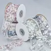 Cintas Pequeñas Transparentes Florales Accesorios para el Cabello Cinta DIY Regalo Bolsa de Flores Flor Decorativa para Zapatos Lazo Cinta Estampada