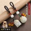Colgante de Bola de Sachet Hueco Accesorios Hanfu Loto Luminoso Decoración de Bolsa Colgante Llavero para Teléfono Móvil Antiguo de Mano