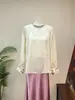 Zhi Li Estilo Chino Nuevo Estilo Nacional Bordado Cuello Alto Jacquard Base de Peonía Camisa 2026 Otoño Nueva Llegada Top Elegante