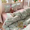 Conjunto de cama de quatro peças em gaze de dupla camada, modelo novo 2026, lençol e capa de edredom, conjunto de três peças para dormitório, lavável à máquina, adequado para todas as estações