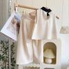 Conjunto de Verão para Meninas Novo Estiloso Elegante Colete com Laço e Calça Wide Leg Conjunto de Duas Peças Envio Internacional