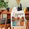 Nuevo Set Combinado de Manteles Individuales y Caminos de Mesa de Otoño para Acción de Gracias, Mantel Individual de Lino Resistente a Manchas con Estampado de Calabaza, Tela Decorativa para Restaurante