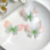 Pacote com 3 Borboletas de Tule 3D de Camada Dupla de 5cm para Acessórios de Cabelo DIY Feitos à Mão, Materiais de Decoração, Brincos de Maquiagem Facial Estilo Antigo Hanfu
