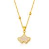 Collar de la suerte Sansheng para mujer, diseño de nicho, de alta gama, ligero, de lujo, sencillo, con cadena de clavícula con hojas de ginkgo dulce, venta al por mayor