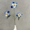 Nova flor de íris artificial com 3 cabeças, adequada para decoração de casa, exibição na sala de estar, adereços de fotografia de casamento e arranjos florais