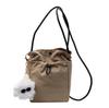 Bolsa Mini de Ombro para Celular Atacado Transfronteiriço Feminina de Nylon Transversal Bolsa Plissada com Cordão Bolsa de Ombro para Celular Comércio Exterior