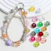 Cuentas de resina transparentes en forma de estrella con pequeñas facetas y agujeros grandes, cuentas planas para joyería DIY, cadenas de teléfono, pulseras de cuentas y accesorios