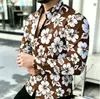 Nueva camisa de manga larga con estampado 3D para hombre de comercio exterior de otoño para primavera y otoño, moda transfronteriza Amazon AliExpress diseño floral