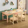 Mesa y Silla de Madera Maciza para Bebés y Jardín de Infancia Escritorio y Silla para Niños Escritorio de Aprendizaje para el Hogar Mesa de Pintura Juguete para Educación Temprana