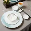 Conjunto de Louças de Porcelana de Osso com Borda Dourada para Hotéis Estilo Chinês, Restaurantes, Clubes, Salas Privadas, Empresas e Uso Comercial, Personalizável