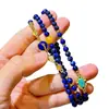 Pulseira de Múltiplos Círculos Design de Abelha Antiga em Cera de Abelha Natural Lápis Lazúli Retro de Alta Qualidade
