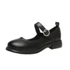 Zapatos Mary Jane para Mujer 2026 Otoño Nuevo Estilo Universitario Versión Coreana Zapatos Lolita Japoneses con Velcro para Pies Anchos Zapatos Pequeños de Cuero