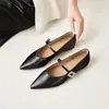 Aumento de Altura Interior 5cmZapatos Mary Jane Retro con Patrón de Piedra, Punta Fina, Boca Baja, Suela Plana, Zapatos para Mujer