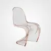Cadeira Panton Estilo Ins Tendência Plástico Transparente Minimalista Cadeira Banquinho para Penteadeira de Quarto Uso Doméstico Cadeira com Encosto para Sentar por Longos Períodos