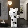 Alemán 2026 Nuevo Modelo Oso Grande Violento Adorno de Pie Lámpara de Luna para Sala de Estar Gabinete de TV al Lado del Sofá Muebles para el Hogar
