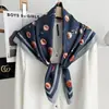 Nuevo Pañuelo Cuadrado Grande de 90 cm, Elegante Pañuelo de Seda Sarga para Mujer, Bufanda Chal de Moda para Primavera y Otoño para Decoración