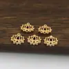 Accesorios de Joyería Estilo Antiguo, Colgante Pequeño de Flor de Loto Hueca de Cobre Fundido, Pequeño Adorno Colgante, Materiales para Joyería Hecha a Mano, Estilo Nacional Étnico