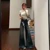Jeans de Tiro Alto, Sin Piernas, Estilo Bootcut para Mujer, Diseño Nuevo Tendencia 2025 y Versátil, Pantalones de Pierna Ancha Sueltos Acampanados