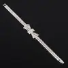 Pulseira de Destaque Fashionável de Luxo com Strass para Mulheres, Acessório Simples e Elegante, Joias Modernas Estilo Europeu e Americano, Atacado do Fabricante B176