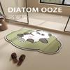 Alfombrilla de baño con dibujos animados, antideslizante, de diatomeas, para puerta de entrada, absorbente y de secado rápido