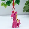 Llavero de poni de lana tejido a mano, colgante de poni de dibujos animados creativo, amuleto que trae dinero