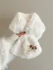 Calentador de Cuello de Peluche para Cachorro para Mujer Otoño Invierno Suave Pegajoso Piel Sintética de Conejo Cálido Polaina Cruzada para el Cuello Bufanda Linda Juvenil Estilo Japonés