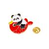 Broche Panda Festival de Primavera Año Nuevo Lindo Dios de la Riqueza Copla de Puerta Forma de Sobre Rojo Buena Suerte Insignia de Aleación para Niños