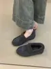 Zapatos peludos para mujer para usar en el exterior en invierno 2025 Estilo retro perezoso Ante Lana de cordero Cálidos Birkenstock de una pierna Zapatos de algodón