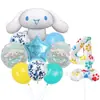 Perro de Canela de Dibujos Animados Sanrio Huella de Perro Impresión a Color Base de 16 pulgadas Película de Aluminio Digital Látex Set de Globos para Niños