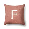 Funda de almohada de poliéster Decoración de coche Hogar Impresión de 26 letras en inglés Cojín lumbar Funda de almohada para sofá QTB53