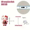 Plug de Pó para Celular Cruzado 2D Plano de Acrílico Ornamento Tipo Pingente de Gato Fofo Interface Oval Tipo-C Desenho Animado