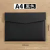 Bolsa de Almacenamiento de Documentos de Color Sólido de Gama Alta Bolsa Organizadora de Datos de Computadora de Cuero PU Bolsa para Documentos de Oficina para Reuniones Negocios