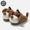 Pantuflas de algodón con dibujos animados para otoño e invierno para mujer, pantuflas cálidas de felpa antideslizantes para interior para hombre, pantuflas de algodón de cachorrito lindo al por mayor