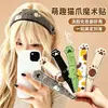 2026 Lindo accesorio de cinta mágica de animal gato largo estilo japonés para niñas, accesorio para el cabello de doble uso para lavarse la cara, maquillaje y como diadema