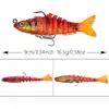 Nova isca de pesca multi-seção com chumbo 16,5g isca macia de cauda em T multi-seção isca peixe artificial