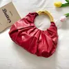 Bolso de nuevo estilo, bolso nube plisado de color liso, bolso de mano de moda trendy, bolso de mano texturizado para mujer para el trabajo, bolso de noche