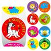 Adesivos de recompensa de animais de desenhos animados por atacado transfronteiriços 8 adesivos de incentivo em inglês para professores de jardim de infância incentivam artigos de papelaria