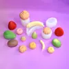 Molde de Silicona de Frutas Simuladas (Manzana, Plátano, Fresa, Mora), Decoración para Hornear Postres de Frutas 3D, Molde Squishy