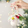 Colgante de fieltro de lana navideño, guantes rojos vintage, botas, adorno de campana, decoración de árbol de Navidad, pequeña decoración colgante de ambiente festivo