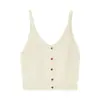 Chaleco cárdigan de punto con cuello en V estilo coreano para mujer, adecuado para usar en capas en otoño e invierno, top sin mangas tipo suéter