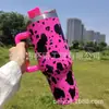 Novo Copo de Carro Footprint Cow de 40 oz Aço Inoxidável 304 Copo Térmico com Canudo para Uso no Carro Copo Gelado Frio