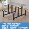 Mesa y silla de comedor para comedor escolar, combinación de acero inoxidable para 4, 6 y 8 estudiantes, para personal del comedor, mesa y silla de comida rápida.