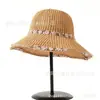 Nuevo Estilo 2025 Sombrero de Pescador Tejido para Mujer, Estilo Pastoral de Verano, Protección Solar, Sombrero de Paja Dulce, Sombrero de Sol Calado Floral Estilo Coreano