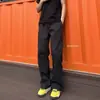 Calças masculinas da moda estilo americano, de secagem rápida, que aumentam a altura, levemente boca de sino, casuais, com corte reto único, folgadas e que afinam, calças de trabalho