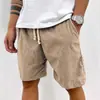 2026 Nuevos Pantalones Cortos Casuales Deportivos de Pana Vintage con Cordón para Hombre Europeos y Americanos de Verano