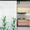 Película electrostática para vidrio esmerilado con temática de plantas verdes para protección de privacidad en la sala de estudio, previene el espionaje, opaca e impermeable a la luz y a las personas