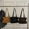 Hebilla de Cinturón Texturizada Retro 2026 Nueva Bolso Tote Casual de Gamuza Simple para Hombro Cruzado de Axila para Mujer